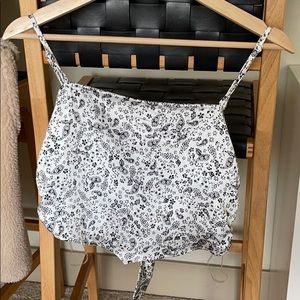 White and black scarf top PacSun